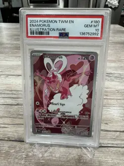 2024 POKEMON TWM EN-TWILIGHT MASQUERADE ILLUSTRATION RARE #180 ENAMORUS PSA 10 - Image 1
