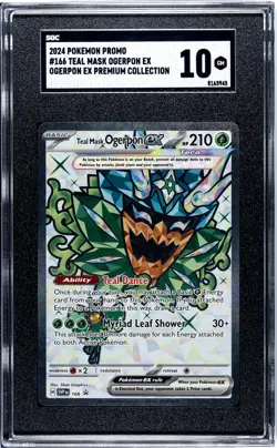 2024 Pokemon EX #166 Teal Mask Ogrepon EX Ogrepon EX Premium Collection SGC 10 - Image 1