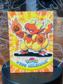 Magmar #126 Pokemon Topps 1999/2000 TV Animation Blue Logo Series 1 - Image 1