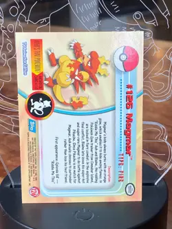 Magmar #126 Pokemon Topps 1999/2000 TV Animation Blue Logo Series 1 - Image 2