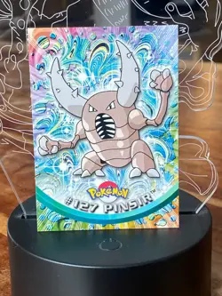 Pinsir #127 Pokemon Topps 1999/2000 TV Animation Blue Logo Series 1 - Image 1