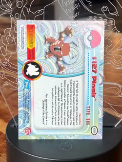 Pinsir #127 Pokemon Topps 1999/2000 TV Animation Blue Logo Series 1 - Image 2