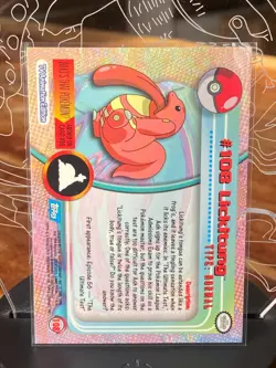 Lickitung #108 Pokemon Topps 1999/2000 TV Animation Blue Logo Series 1 - Image 2