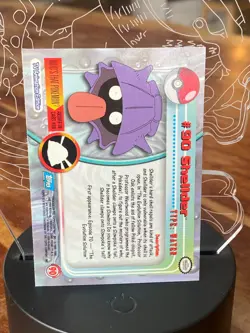 Shellder #90 Pokemon Topps 1999/2000 TV Animation Blue Logo Series 1 - Image 2