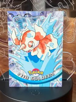 Goldeen #118 Pokemon Topps 1999/2000 TV Animation Blue Logo Series 1 - Image 1