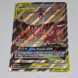 Pokemon TCG Espeon & Deoxys GX SM240 SM TAG TEAM Promo Holo OVERSIZED Card - Image 1