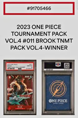 2023 BROOK One Piece ST01-011 Winner Pack Vol. 4 PSA 10 GEM MINT - Image 4