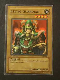 Yu-Gi-Oh TCG The Legend of Blue Eyes #LOB-007 Celtic Guardian SR,1st Ed. MP - Image 1