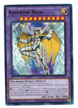 Yu-Gi-Oh Card: Rainbow Neos MGED-EN137 Gold Rare 1st Edition! EX - Image 1