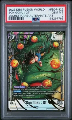 DBZ WISH FOR SHENRON #FB07-122 SON GOKU : GT ALTERNATE ART PSA 10 LOW *POP*! - Image 1