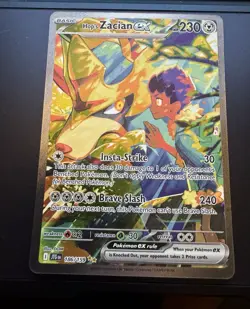 Hop's Zacian ex 186/159 Sv09: Journey Together Holo Near Mint (NM) Pokemon - Image 1