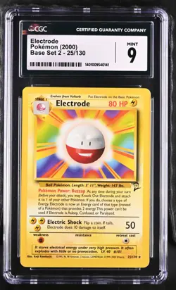 CGC 9 MINT Electrode 1999 Base Set 21/102 Pokemon Card - Image 1