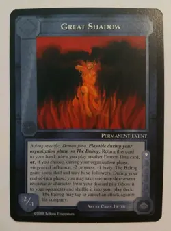 MIDDLE-EARTH CCG MECCG THE BALROG GREAT SHADOW MEBA SHADOW-DEEPS LOTR CARD - Image 1