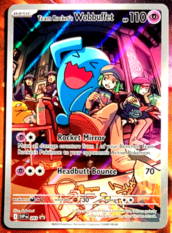 Pokemon Card TCG - Team Rocket's Wobbuffet SVP 203 Destined Rivals ETB Promo - Image 1
