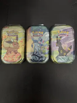 Pokemon TCG Prismatic Evolutions Mini Tins Lot of 3 Factory Sealed - Image 1