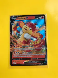 Pokemon TCG Simisear V Sword & Shield: Brilliant Stars 027/172 Holo Ultra Rare - Image 1