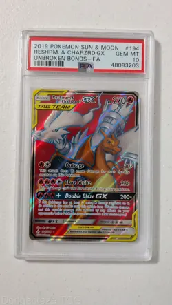 Reshiram & Charizard Gx 194/214 Unbroken Bonds Pokemon PSA 10 - Image 1