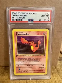 2000 Pokemon Team Rocket #50 Charmander 1st Edition PSA 10 GEM MINT - Image 1