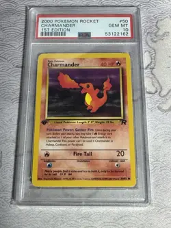 2000 Pokemon Charmander Team Rocket 1st Edition #50 PSA 10 Gem Mint - Image 1