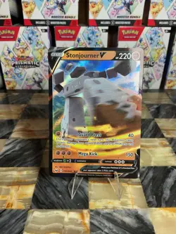 Pokemon TCG Stonjourner v Sword & Shield Base Set Holo Ultra Rare Card 115/202 - Image 1