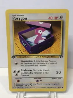 1st Edition Porygon - NM Near Mint Vintage WotC 48/82 Team Rocket Pokemon Card - Image 1