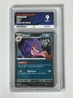Pokemon Gengar TCG Holo Card 057/091 Trick Or Trade Ace 9 Mint Paldean Fates - Image 1