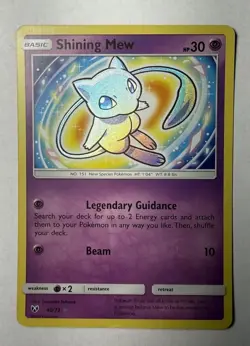 Pokemon TCG Shining Mew Holo Rare Card 40/73 Shining Legends - Image 1