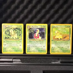 Pokemon Neo Genesis Bayleef Meganium Chikorita Card Lot - 3 Cards - Image 1
