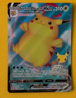 Surfing Pikachu VMAX Celebrations 25th Anniversary 009/025 Pokemon Card - Image 1