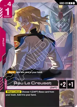 GUNDAM CARD GAME GD03-091 RAU LE CREUSET (R) FOIL CARD - STEEL REQUIEM - Image 1