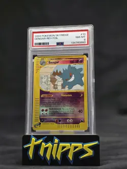 2003 Pokemon Skyridge Gengar 10/144 Reverse Holo Rare NM MINT PSA 8 *NEW CERT!* - Image 1