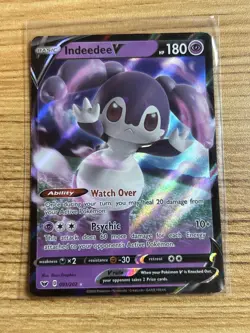 Indeedee V - 091/202 Holo Rare Pokemon TCG Sword and Shield Base Set NM/Mint - Image 1