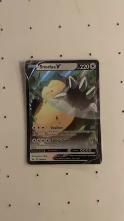 Pokemon TCG Snorlax v Sword & Shield Base Set Holo Ultra Rare Card 141/202 - Image 1