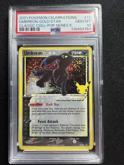 2021 Pokemon Celebrations: Classic Collection Umbreon Gold Star PSA 10 - Image 1