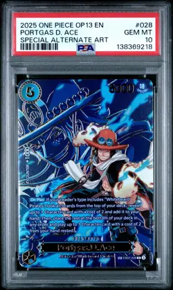 2025 ONE PIECE OP13 CARRYING ON HIS WILL EB02 028 PORTGAS D ACE SP PSA 10 GEM MT - Image 1