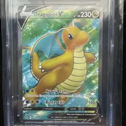 Pokemon TCG Dragonite v Full Art Holo Ultra Rare Card Pokemon Go 076/078 CGC 8 - Image 3