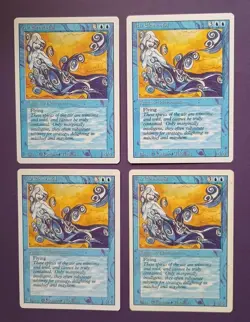 Magic the Gathering MTG Revised AIR ELEMENTAL X 4 ( 3 LP/EX & 1 MP) U 1994! - Image 1