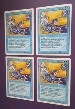 Magic the Gathering MTG Revised AIR ELEMENTAL X 4 ( 3 LP/EX & 1 MP) U 1994! - Image 2