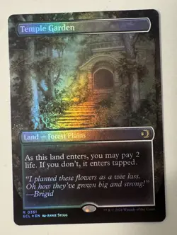 Temple Garden - Borderless FOIL Flip - MTG Lorwyn Eclipsed ECL - Shock - NM - Image 1