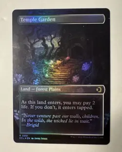 Temple Garden - Borderless FOIL Flip - MTG Lorwyn Eclipsed ECL - Shock - NM - Image 2