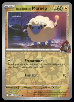 Pokemon TCG Pokemon Team Rocket's Mareep Common Reverse Holo - Image 1