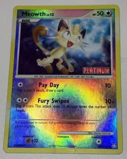 Meowth Platinum Stamped Reverse Holo 106/146 Legends Awakened Pokemon TCG 2008 - Image 1
