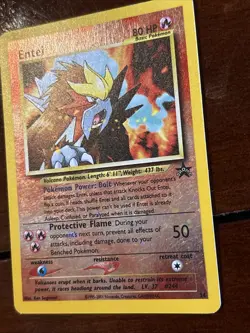 Pokemon Black Star Movie Promo Entei 34 Reverse Holo MP Swirl - Image 3