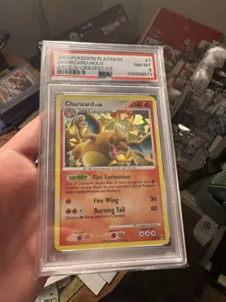 2009 POKEMON PLATINUM ARCEUS 1/99 CHARIZARD CRACKED ICE PSA 8 - Image 2