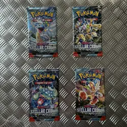 Pokemon Scarlet & Violet Stellar Crown Bundle 4 x TCG Booster Packs - Image 1