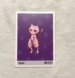 Moo (Mew) #151 - Gen 1 Pookiemoot Fan Art - Pokemon NM - Image 2