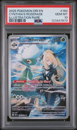 2025 POKEMON DRI EN CYNTHIA'S ROSERADE ILLUSTRATION RARE PSA 10 - Image 1