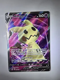 Pokemon Mimikyu v Holo Ultra Rare TCG Card Brilliant Stars 148/163 NM - Image 1