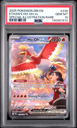 2025 POKEMON DRI EN-DESTINED RIVALS #230 ETHAN'S HO-OH EX PSA 10 - Image 1