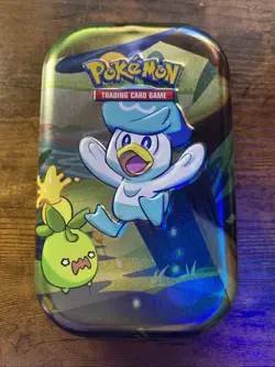 Pokemon 2023 Mini Tin Quaxly & Smoliv EMPTY +Art (French) - Image 1